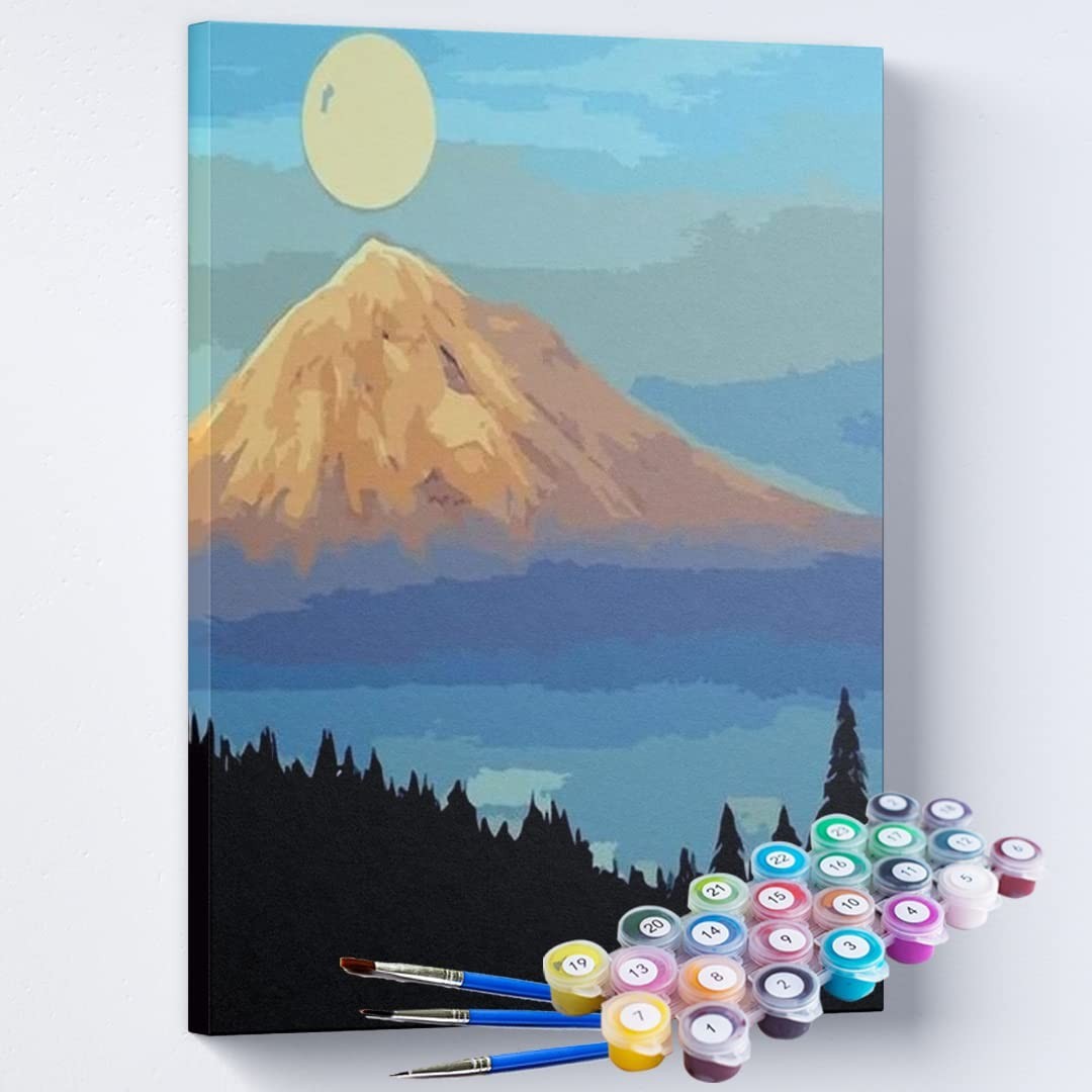Kit Pintura Terapêutica - Encontro da Lua e Montanha | Atividade Relaxante e Estimulante