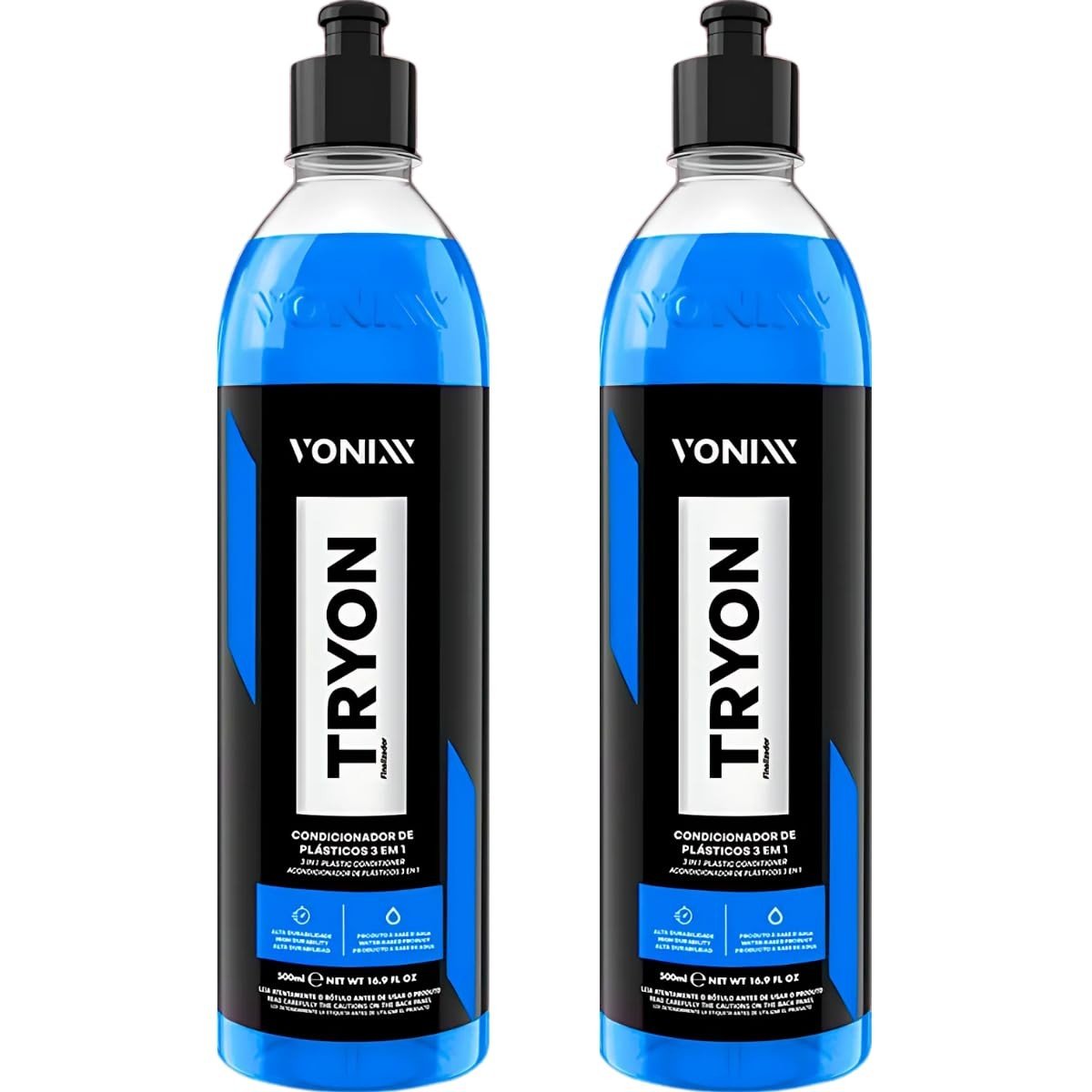 Kit 2x Vonixx Tryon 500ml: Condicionador Acetinado para Plásticos e Borrachas com SiO2