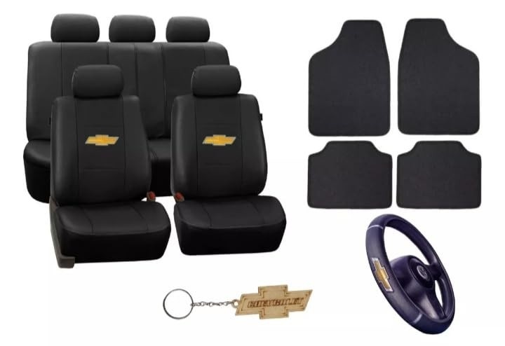 Kit Premium: Capa de Couro para Banco + Volante + Tapetes - Corsa Classic e Celta