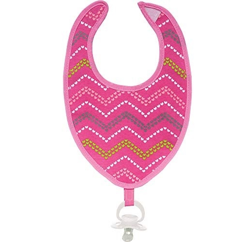 Babador Zig Zag com Prendedor de Chupeta - Rosa | Seguro, Confortável e Estiloso para Bebês