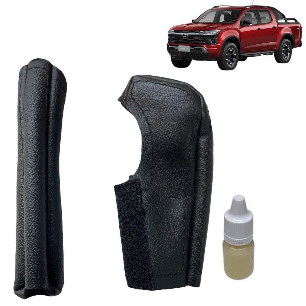 Kit Capa Manopla Câmbio Automático e Freio de Mão S10 2012-2025 (Linha Preta)