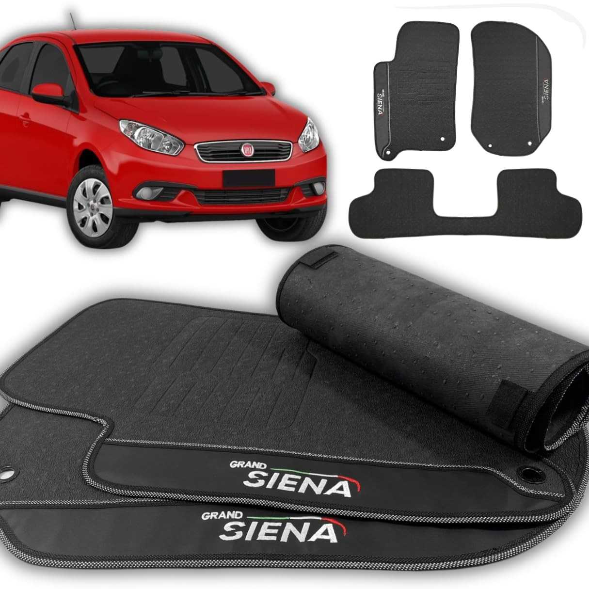 Tapete Automotivo Emborrachado Grand Siena 2012-2023 - Proteção e Estilo