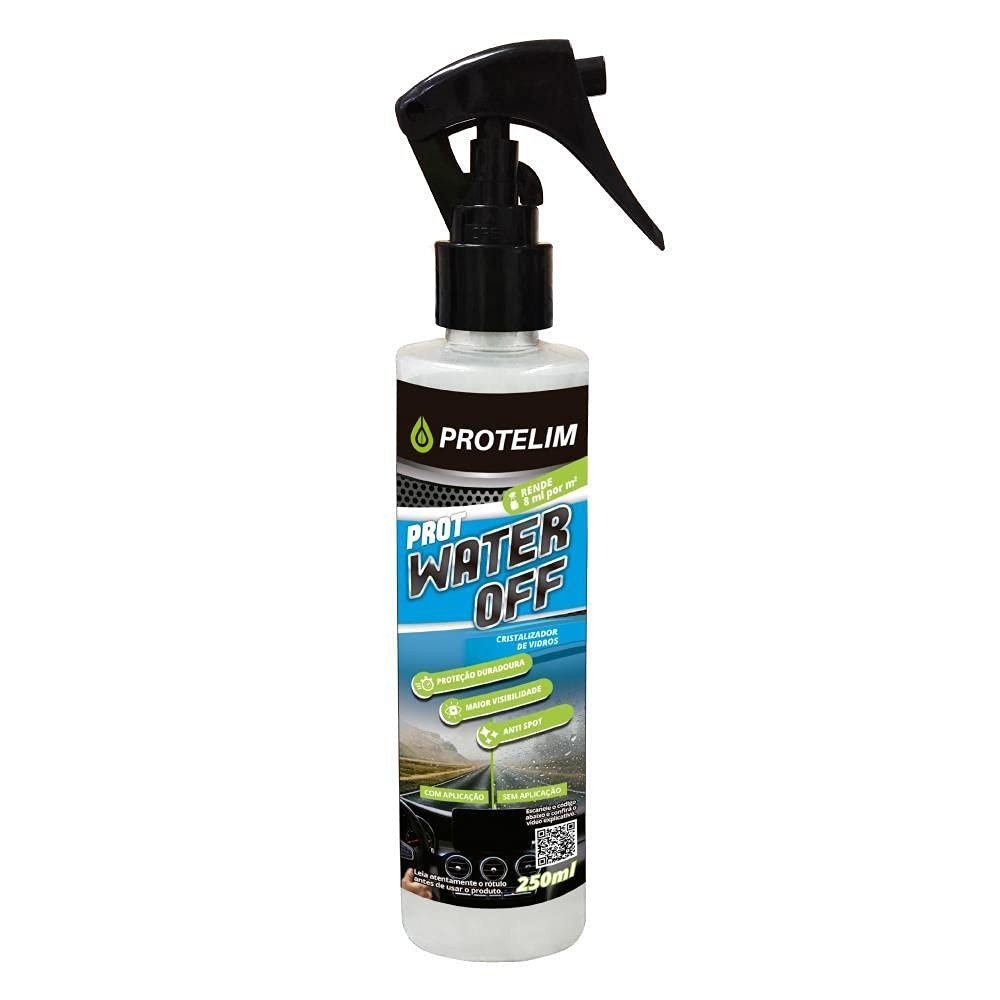 Cristalizador de Vidros Protelim PRO WATER OFF 250ml: Visibilidade Impecável e Proteção Duradoura