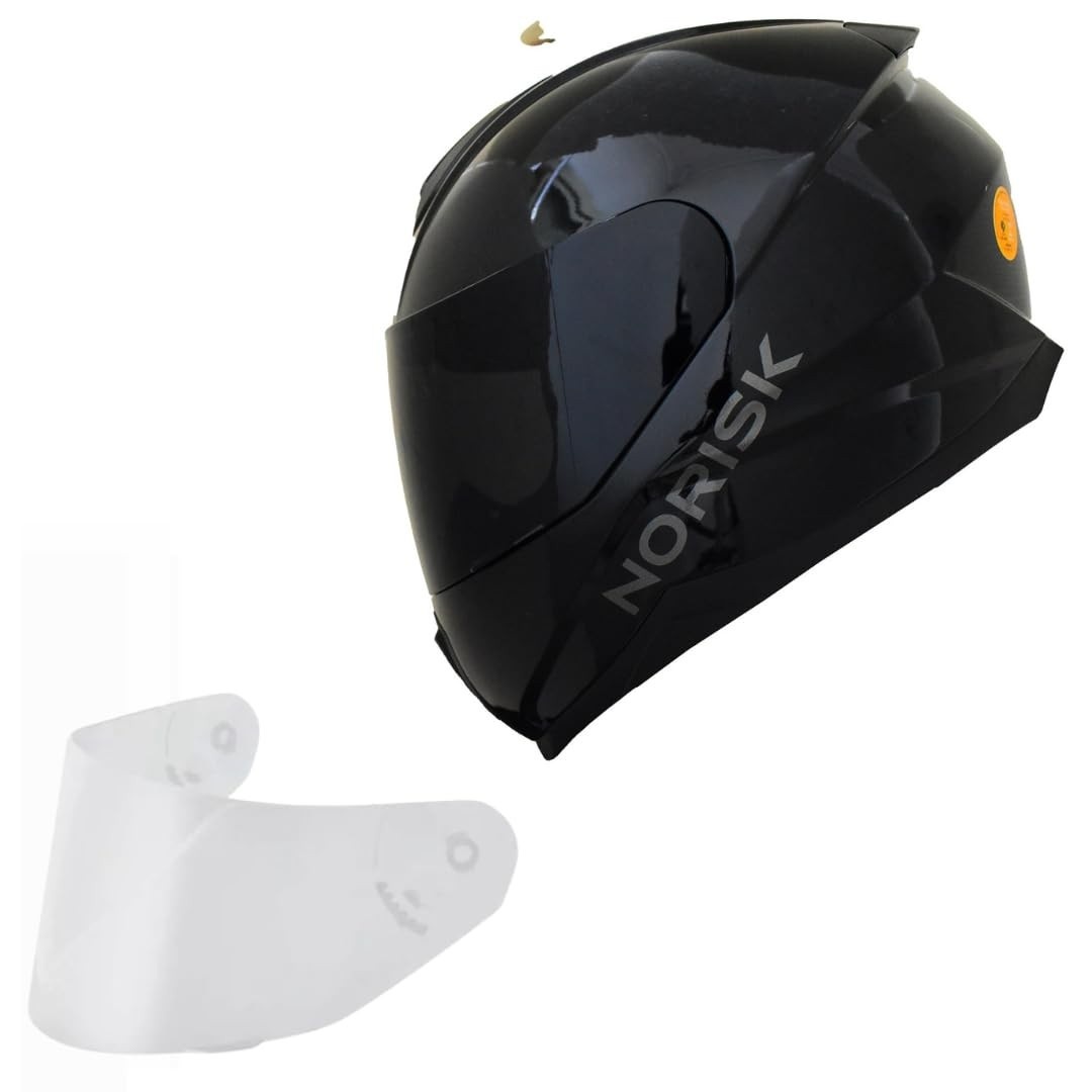 Kit Capacete Moto Masculino Norisk Razor Preto com Viseira Fumê - Segurança e Estilo