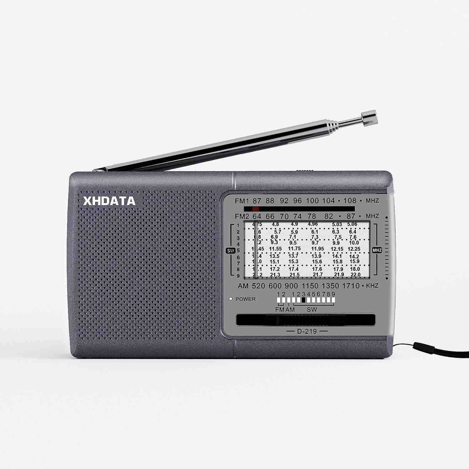 Rádio Portátil XHDATA D219: Som Cristalino e Recepção Global AM/FM/Ondas Curtas
