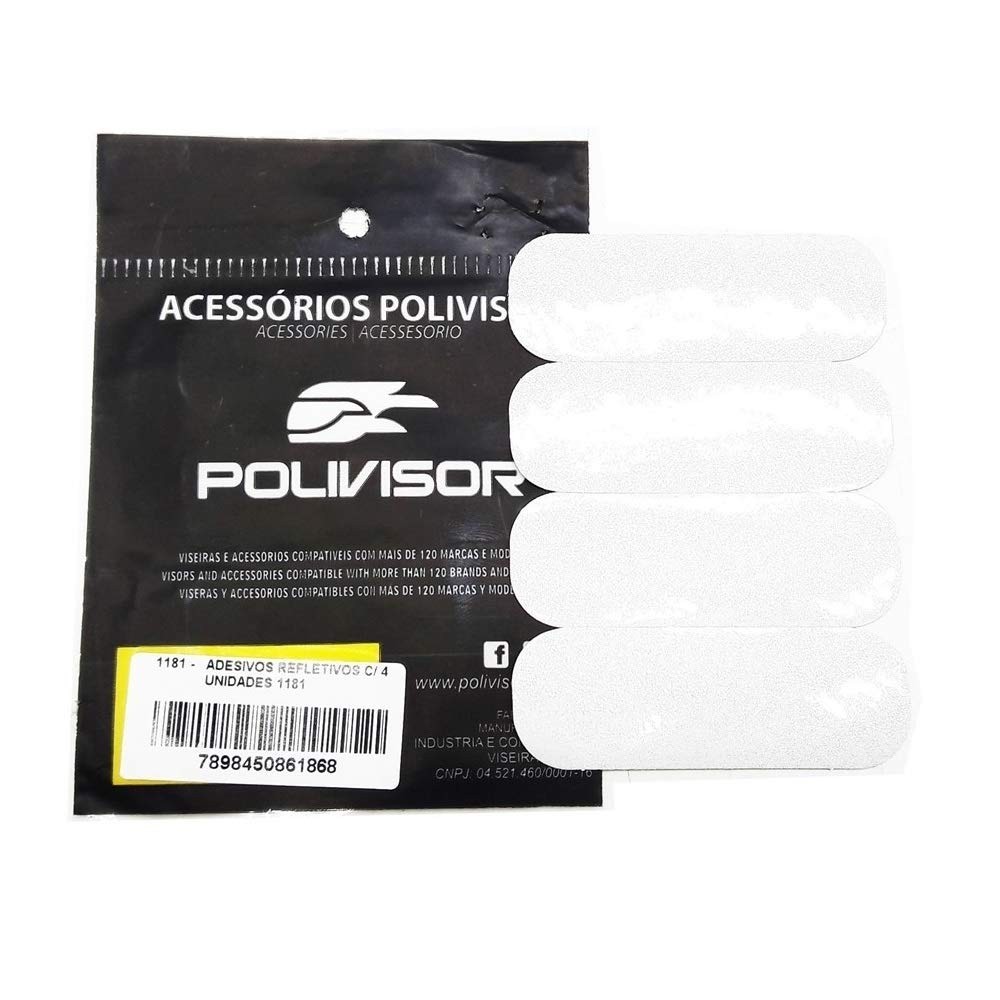 Adesivo Refletivo Prata para Capacete - Segurança e Estilo (4 Unidades)