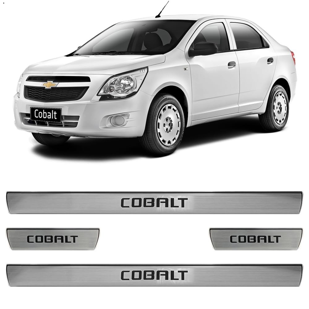 Jogo Soleira Porta Resinada Adesivo Chevrolet Cobalt 2012-2020: Proteção e Estilo Premium