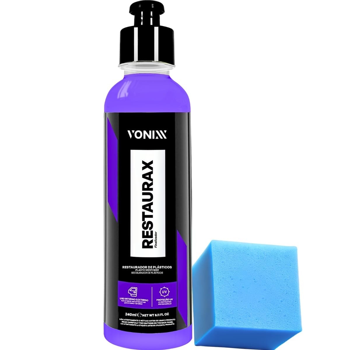 Restaurax Vonixx 240ml: Renove e Proteja Plásticos Internos e Externos