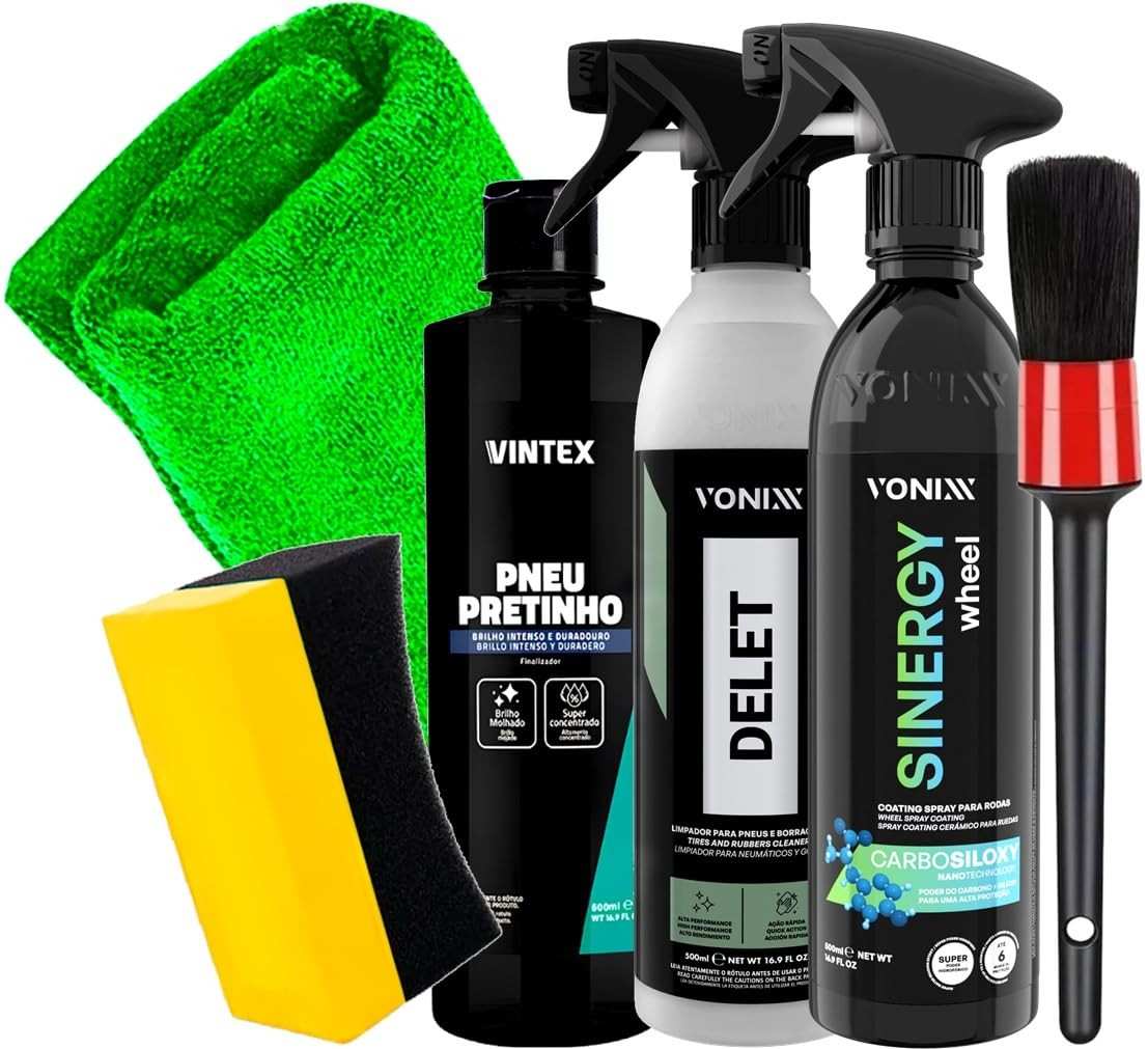 Kit Completo Limpeza e Proteção Rodas Sinergy Wheel Delet Vonixx