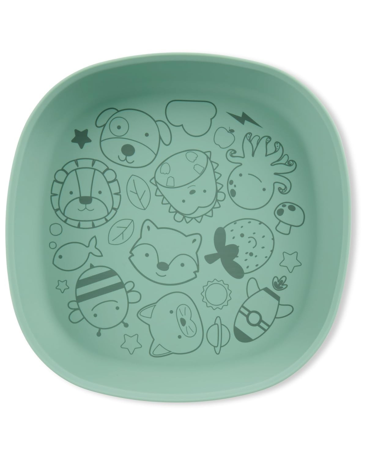 Prato Infantil de Silicone Zoo Verde Skip Hop - Design Divertido e Seguro para Refeições Saudáveis