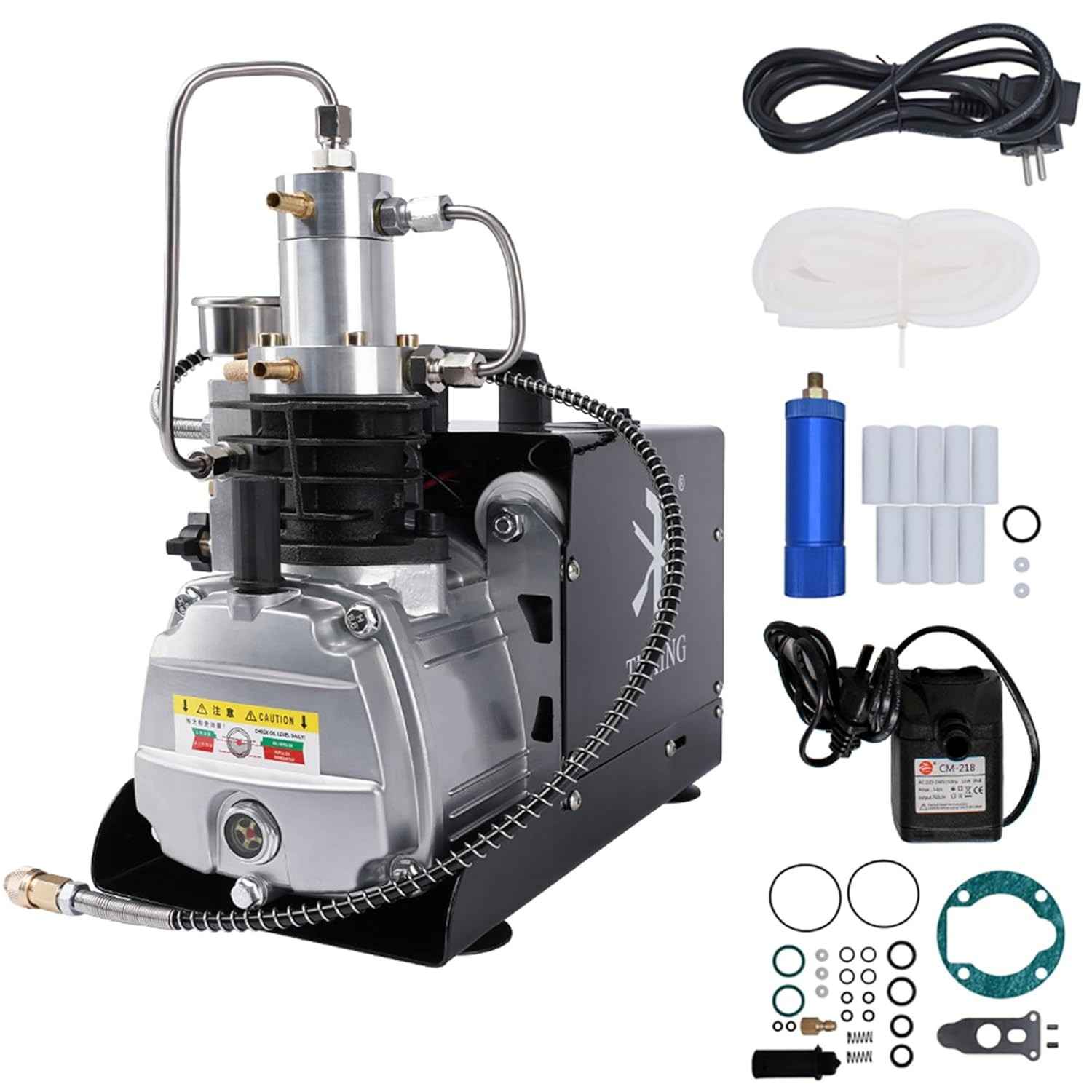 Compressor de Ar PCP TUXING 4500Psi: Potência e Segurança para Paintball, Mergulho e Mais (220V)