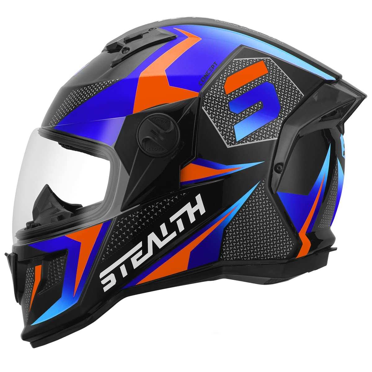 Capacete Fechado Pro Tork Stealth Concept Azul/Laranja - Segurança e Estilo para Sua Pilotagem