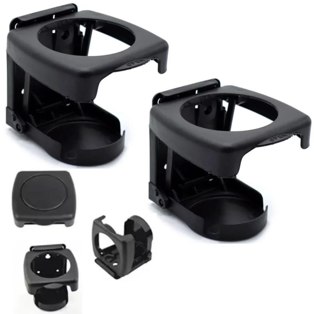 Kit 2 Suportes para Copos Dobrável Universal Preto - Praticidade e Estilo para Seu Carro!