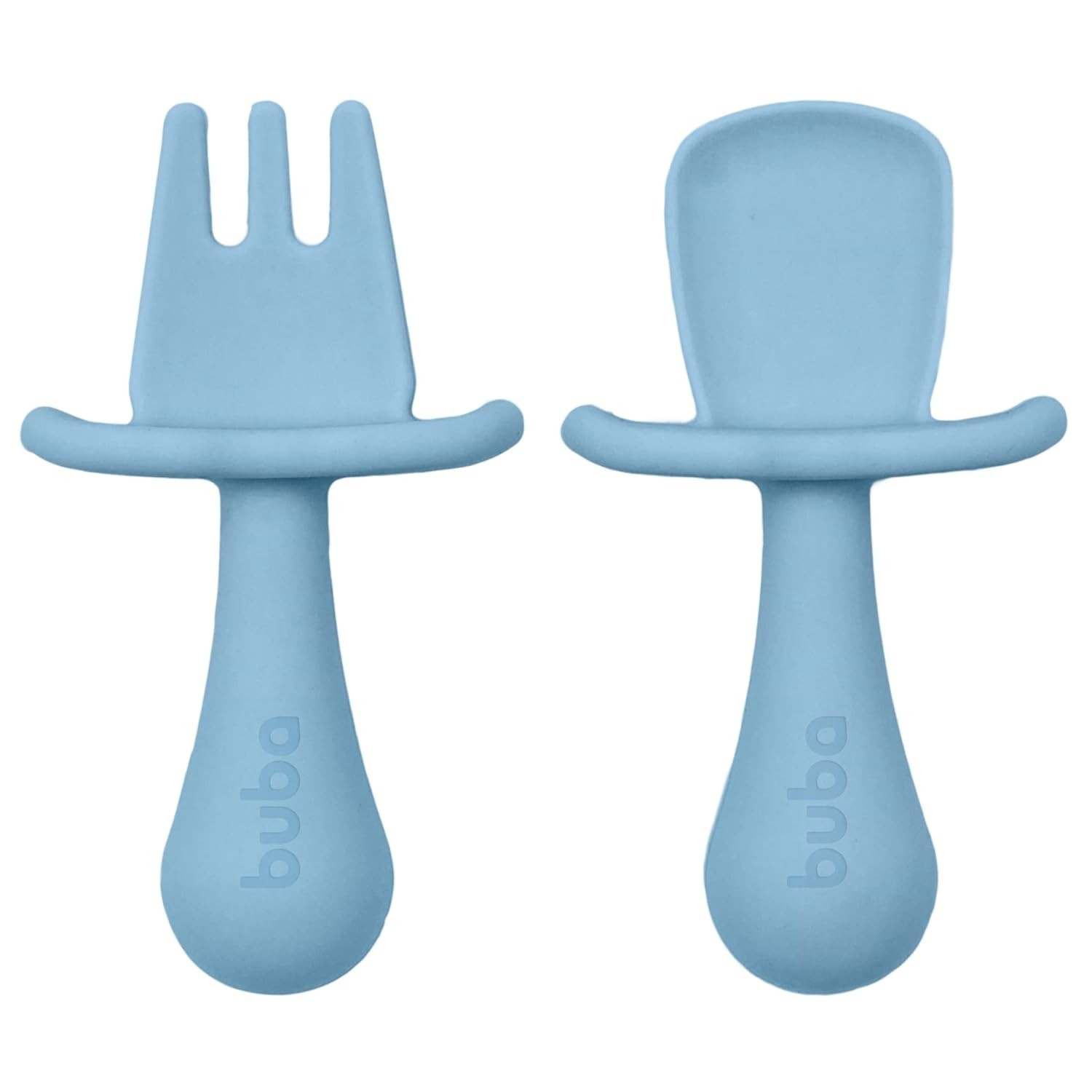 Kit Talheres de Silicone Buba - Seguro, Atóxico e Ideal para Bebês (Azul)