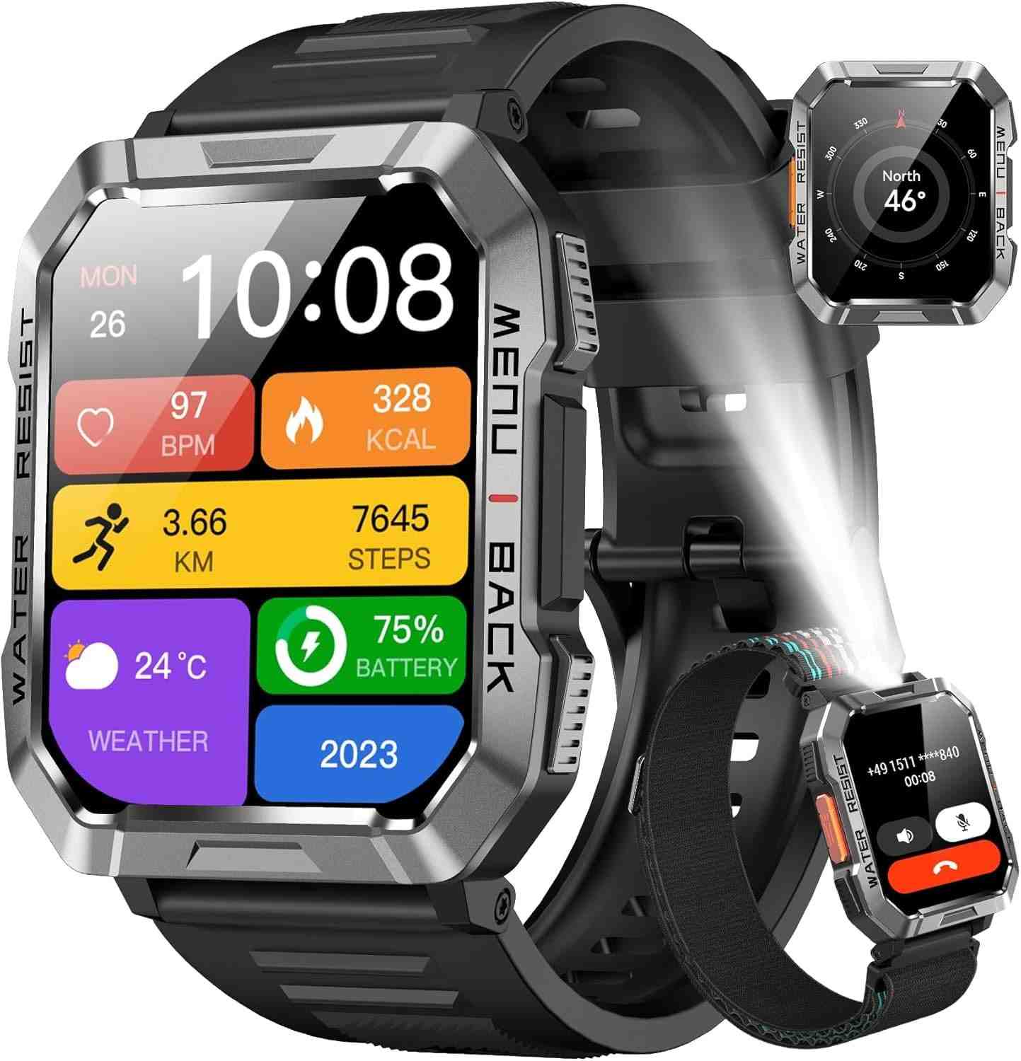 Smartwatch Militar Blackview: Resistência, Bateria de 900mAh e Chamadas Bluetooth