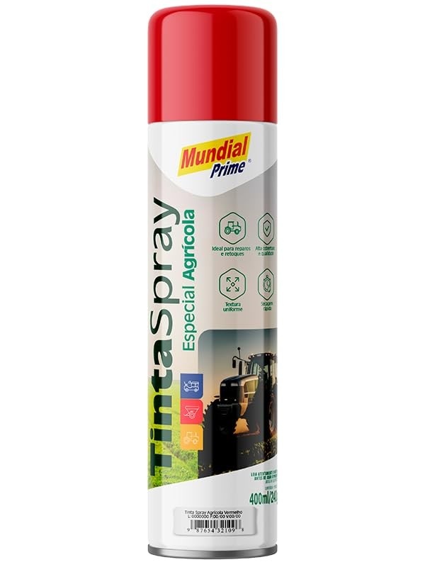 Tinta Spray Agrícola 400ml Vermelho - MUNDIAL PRIME para Máquinas e Equipamentos