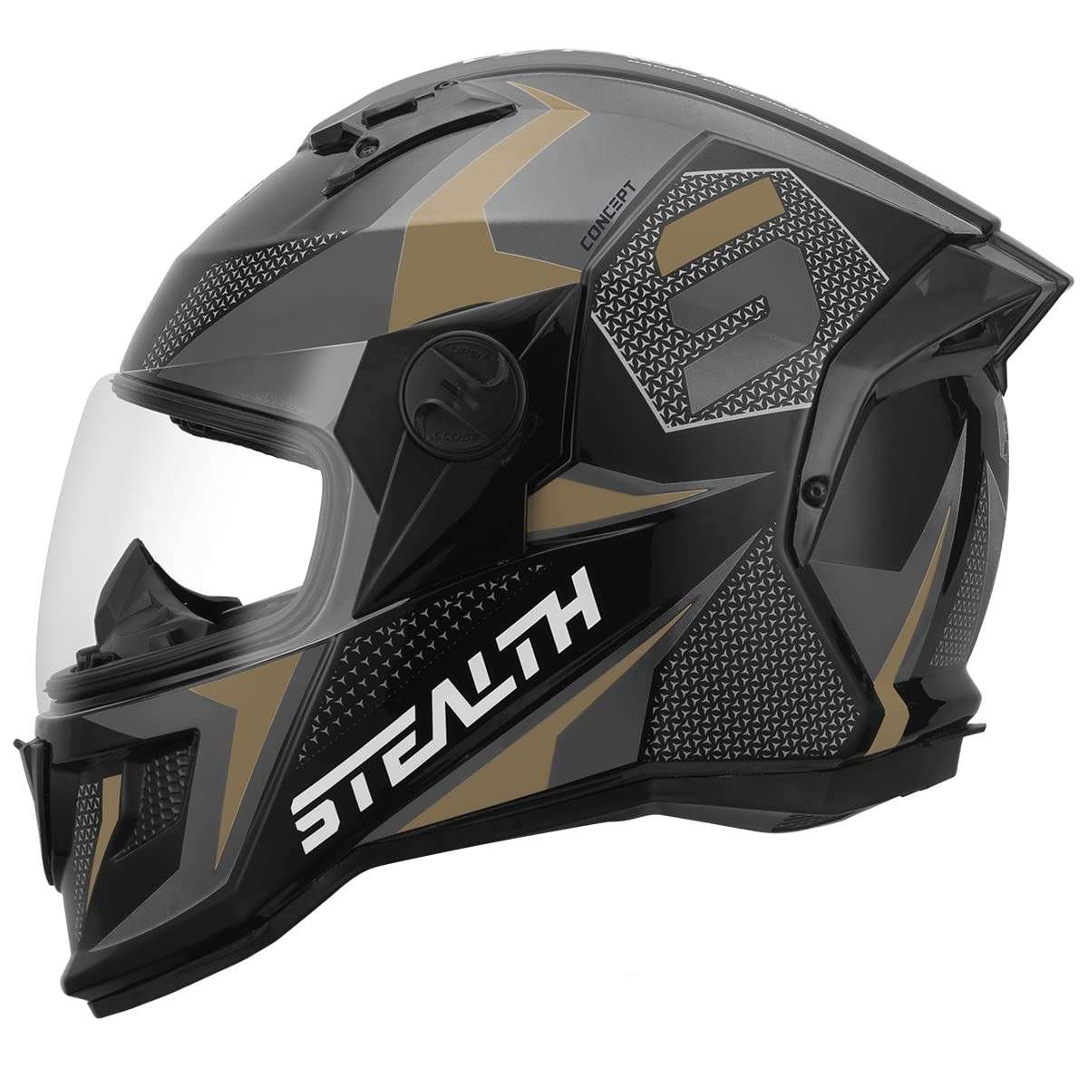 Capacete Fechado Pro Tork Stealth Concept Cinza Dourado - Segurança e Estilo para Sua Pilotagem