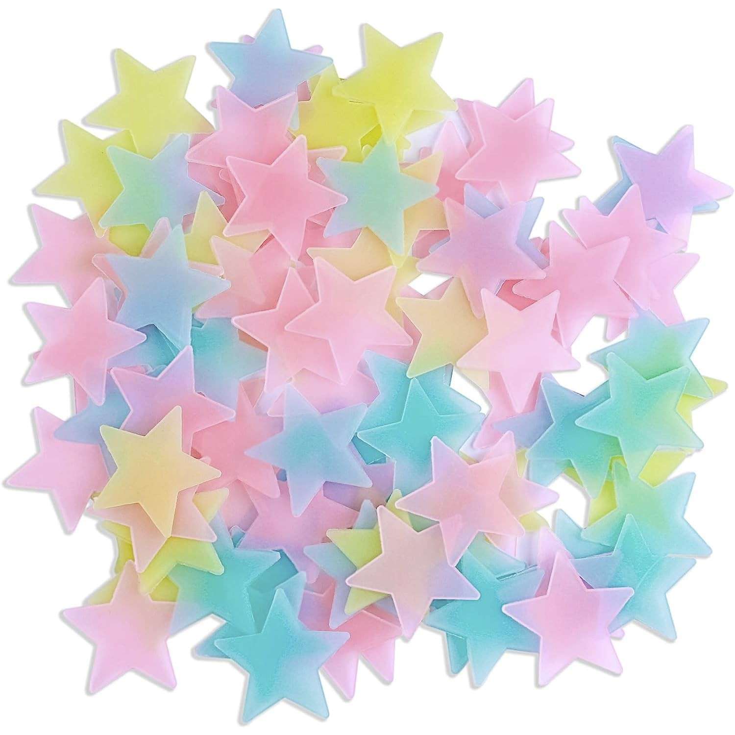 100 Estrelas Luminosas Notilucentes 3cm - Adesivos Fluorescentes para Decoração de Parede e Teto