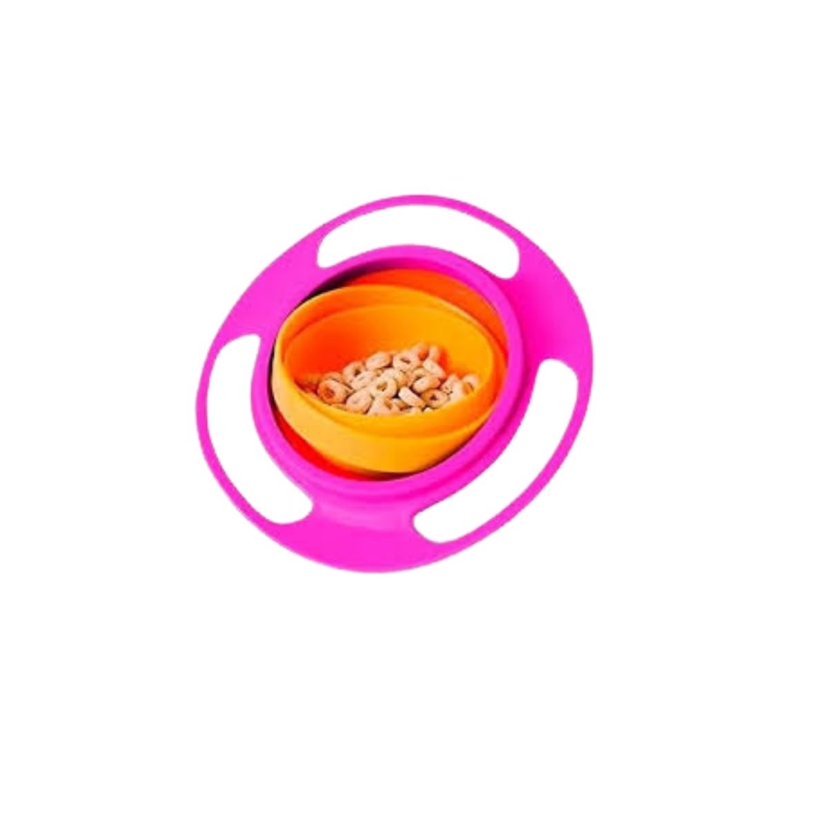 Prato Giratório Mágico 360° Infantil - Tigela Antiderrame com Design Divertido Azul e Rosa