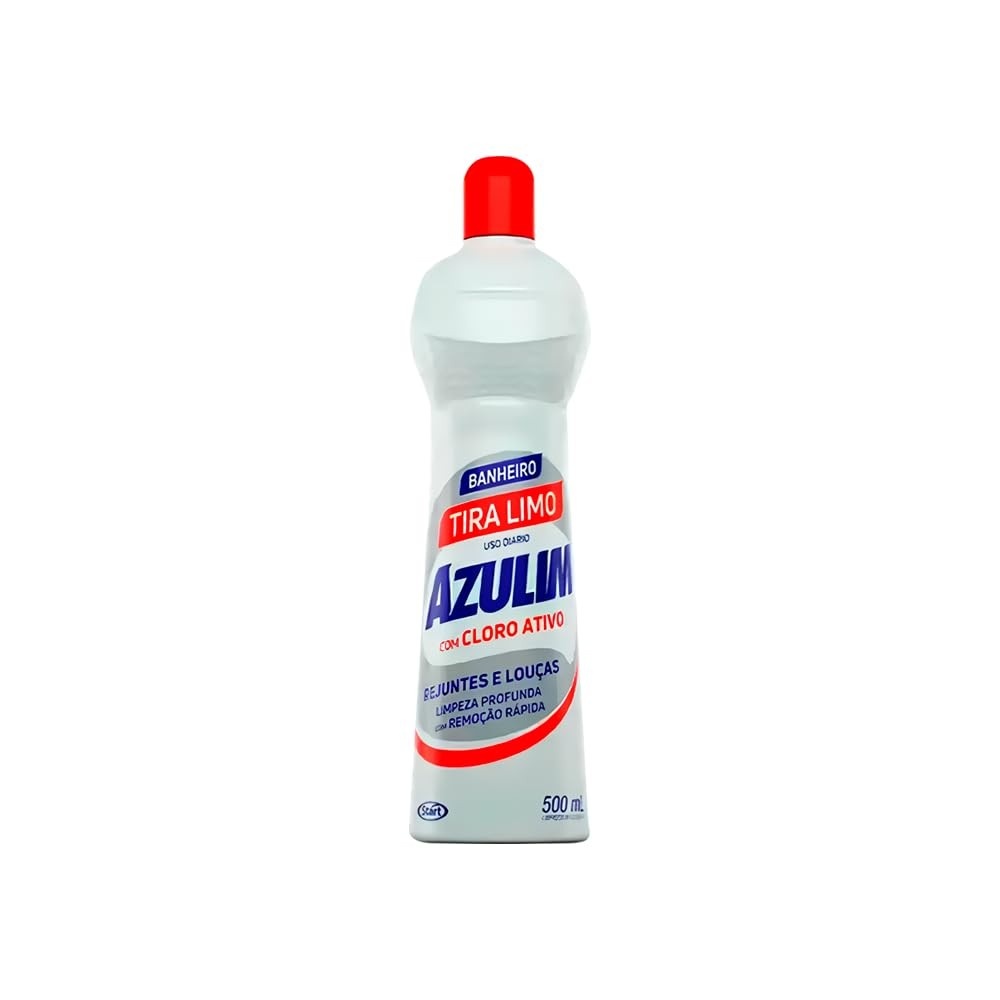 Limpador Rejuntes Louças Tira Limo Azulim 500ml - Cloro Ativo para Limpeza Profunda e Desinfecção