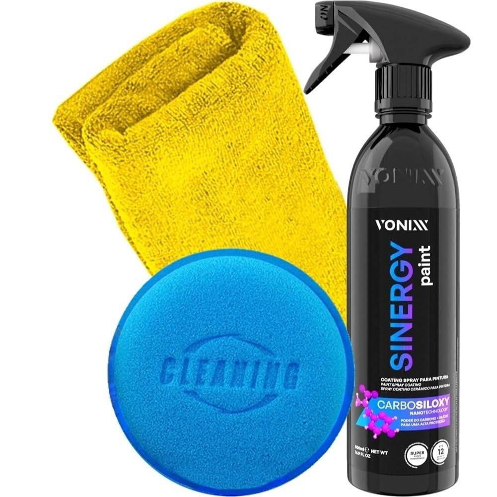 Kit Sinergy Vonixx Coating Vitrificador para Pintura em Spray 500ml Toalha e Aplicador Karbox