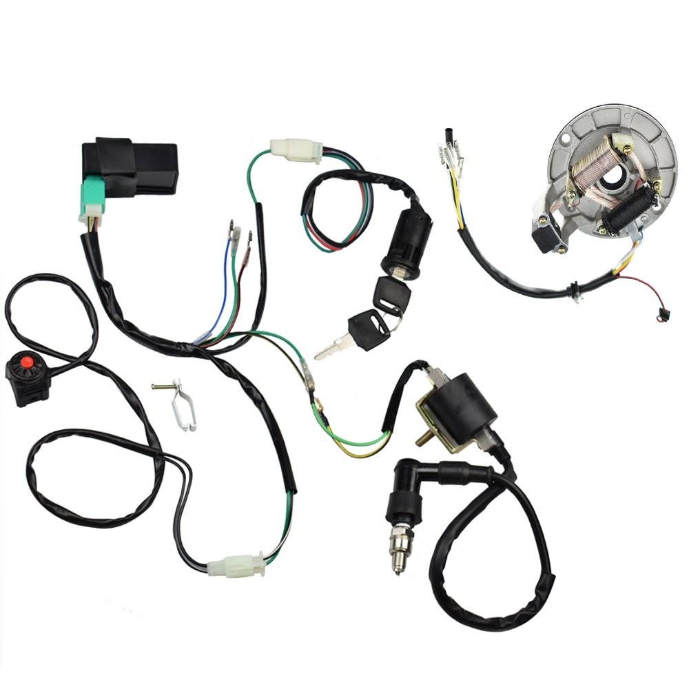 Kit Completo Reconstrução Fiação Moto Trilha 50cc-125cc: CDI, Bobina, Vela e Mais!