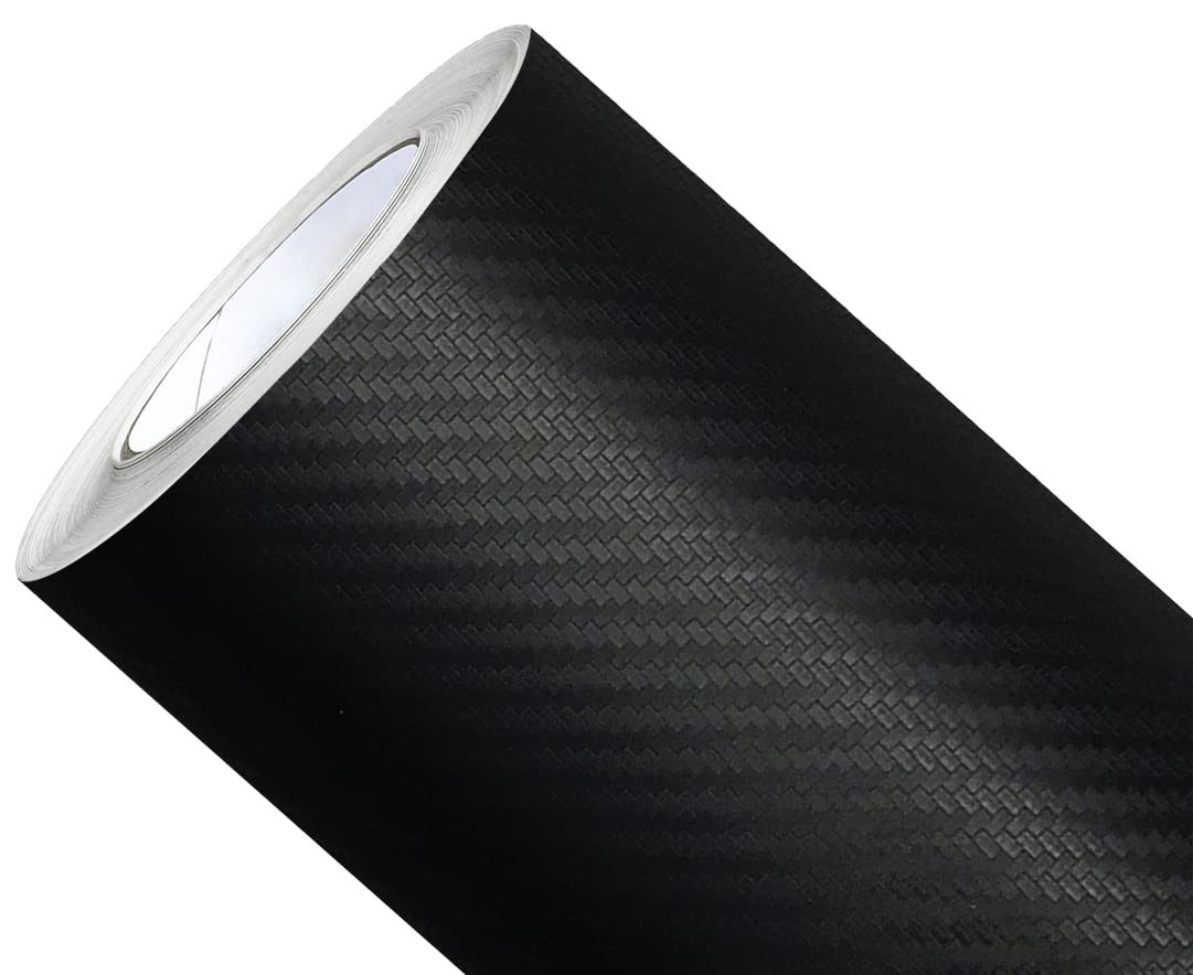 Vinil Adesivo Fibra de Carbono 3D Preto 2m x 60cm - Tuning e Personalização Automotiva