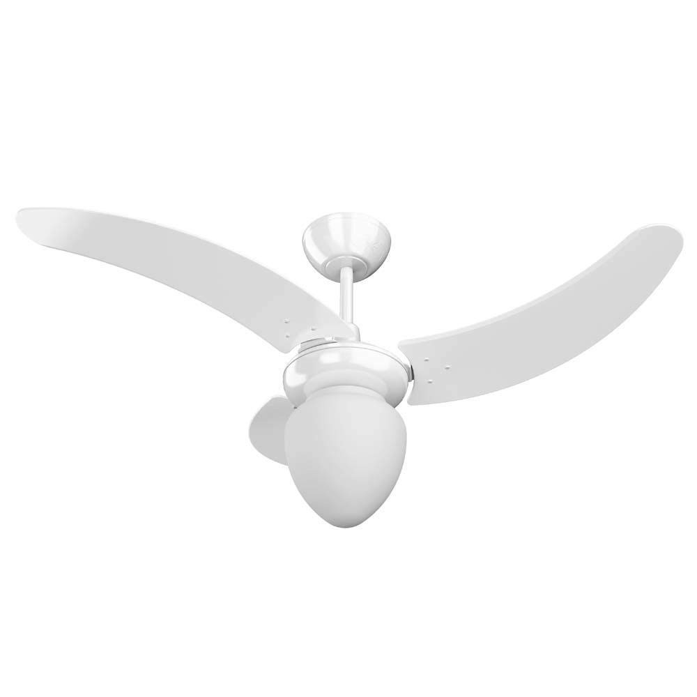 Ventilador Búzios Max com Lustre 110/127V 3P - Tron Branco | Design Moderno e Iluminação Integrada