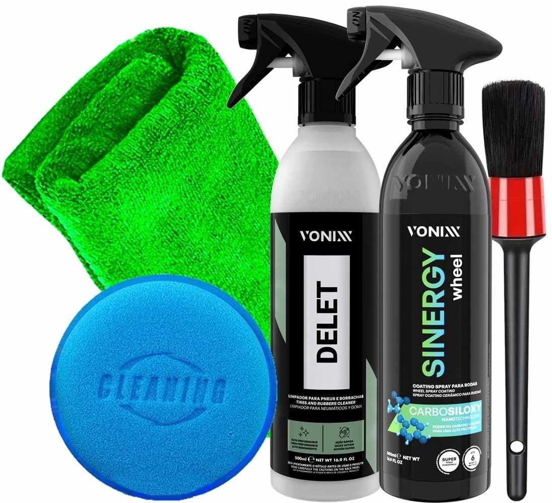 Kit Completo Rodas e Pneus: Limpeza e Proteção Vonixx Delet Sinergy Wheel