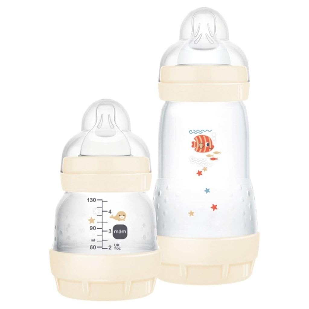 Mamadeira MAM Anticólica Easy Start Starter Set - 130ml + 260ml - Conforto Total para Bebês