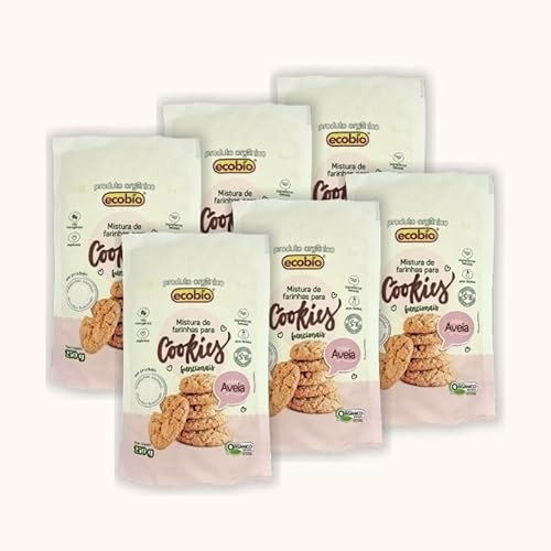 Kit 6X: Mistura para Cookies Funcional Aveia Orgânico Ecobio 250g