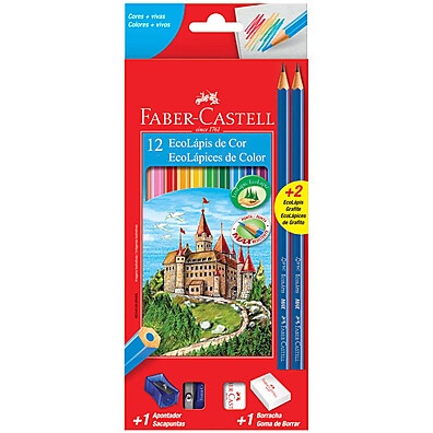 Ecolápis de Cor Faber-Castell: Kit Completo 12 Cores