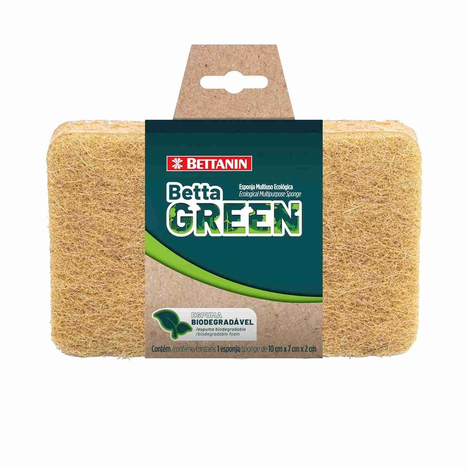 BettaGreen - Esponja Multiuso Ecológica com Fibra de Sisal e Espuma de Celulose Biodegradável