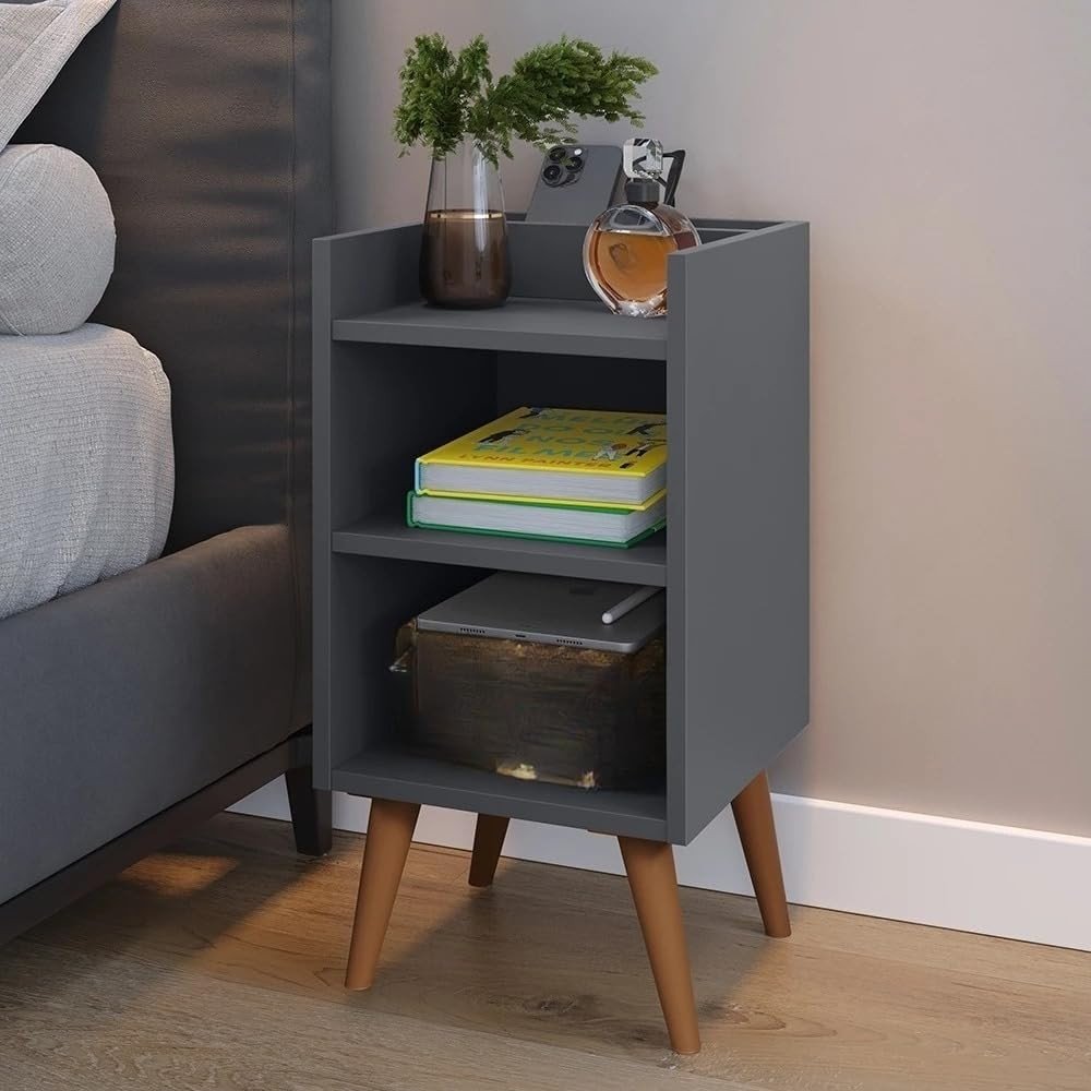 Mesa de Cabeceira Charme 61x30x30cm - Moderna, Versátil e Ecológica para Quartos Pequenos