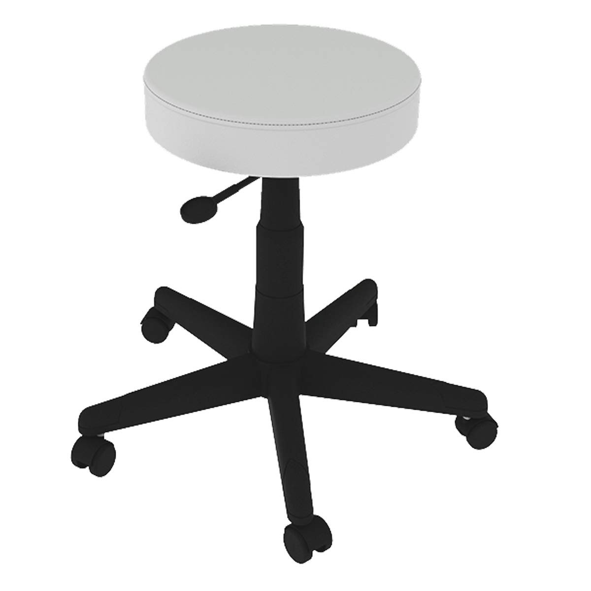 Cadeira Mocho Giratória Sem Encosto em Couro Ecológico Branco - Design Moderno e Conforto Total