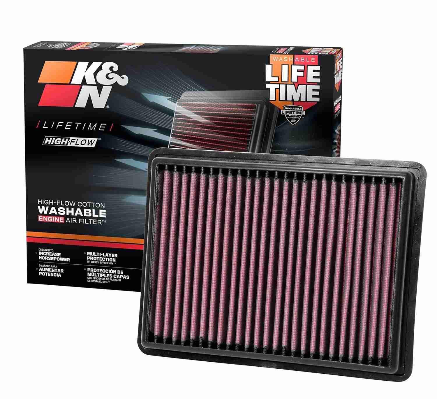 K&N Filtro de Ar de Alto Fluxo Vitalício: Potência e Economia para Chevrolet/GMC (2017-2026)