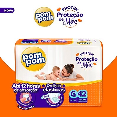 Fralda Pom Pom Mega G: Proteção Imbatível + Economia!
