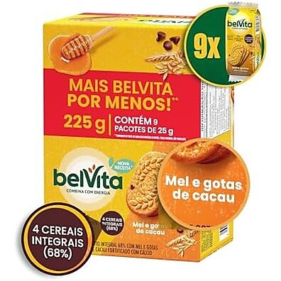 Belvita Mel & Cacau: Delícia Econômica 225g