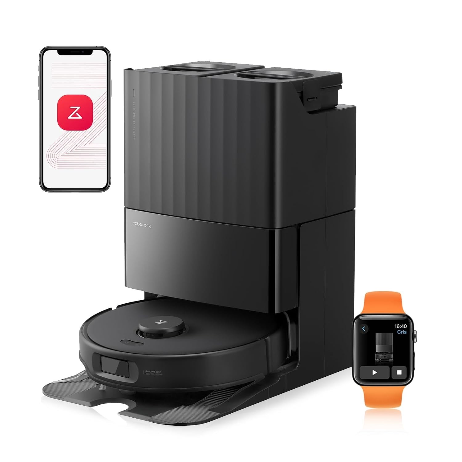 Roborock Qrevo Edge S5A - Robô Aspirador e Esfregão com 18.500Pa, Zero Emaranhamento e Lavagem Automática