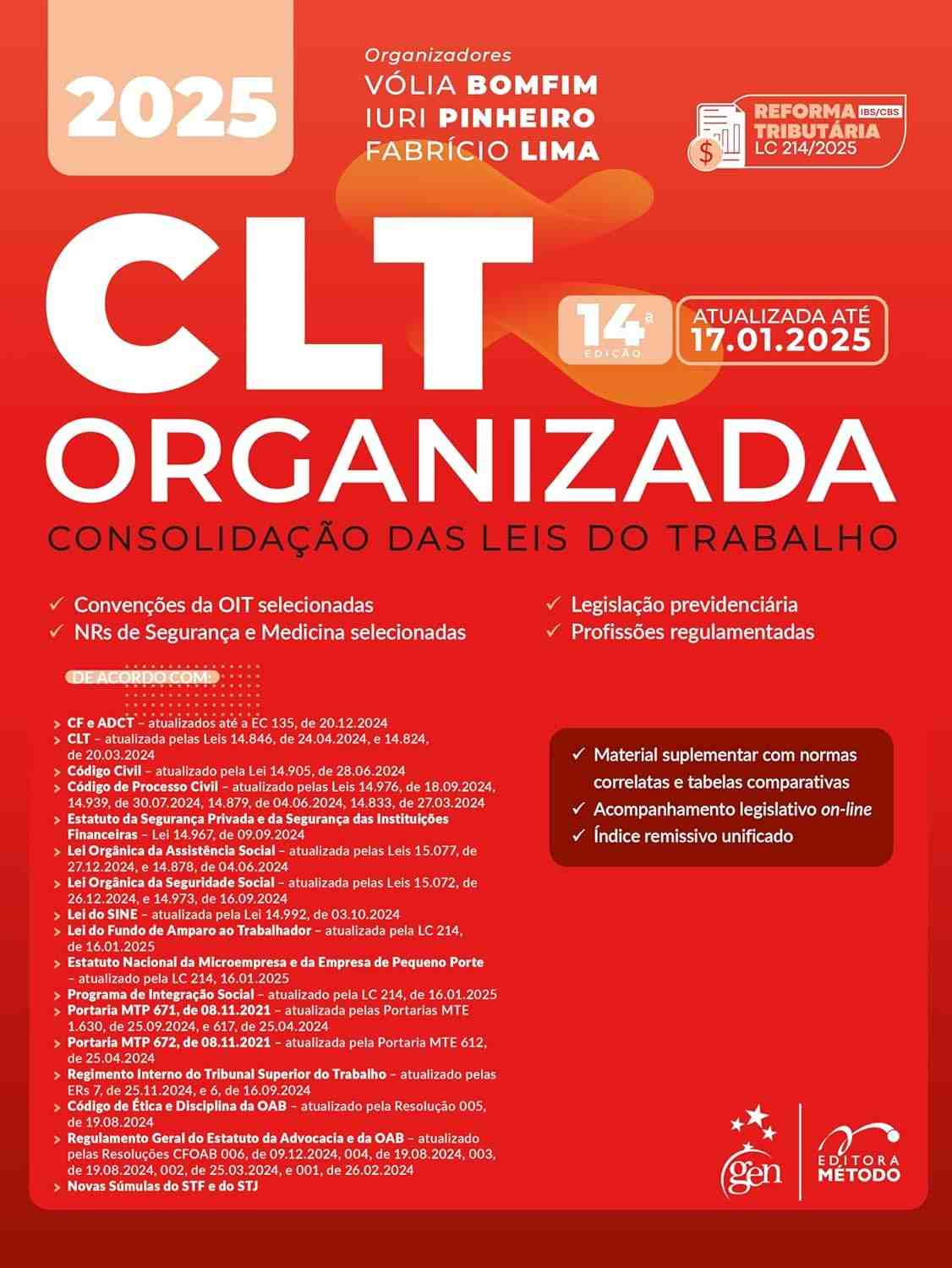 CLT Organizada 2025 - 14ª Edição: Sua Guia Essencial da Consolidação das Leis de Trabalho