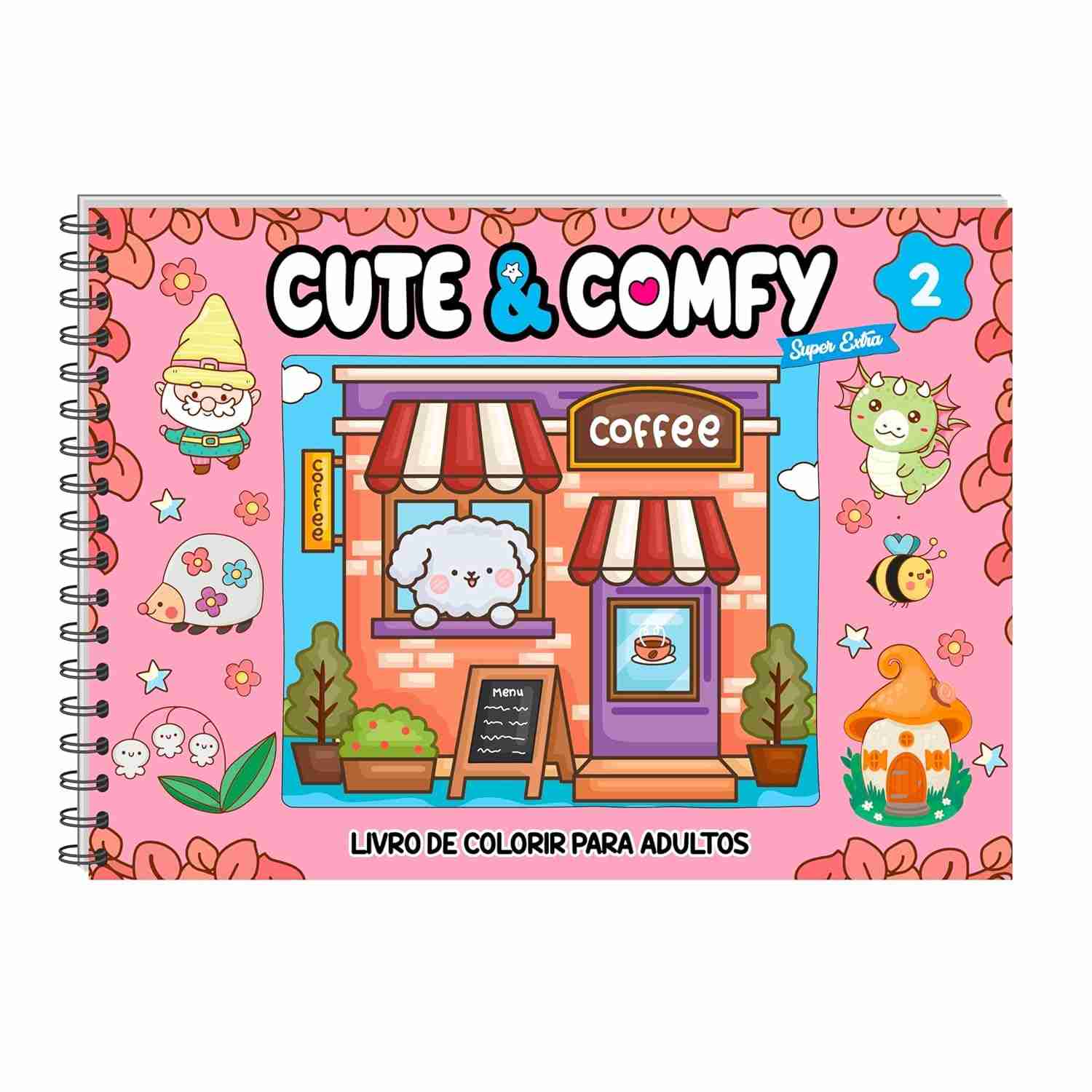 Cute & Comfy Super Extra Edição 02: Livro de Colorir Adulto Capa Holográfica