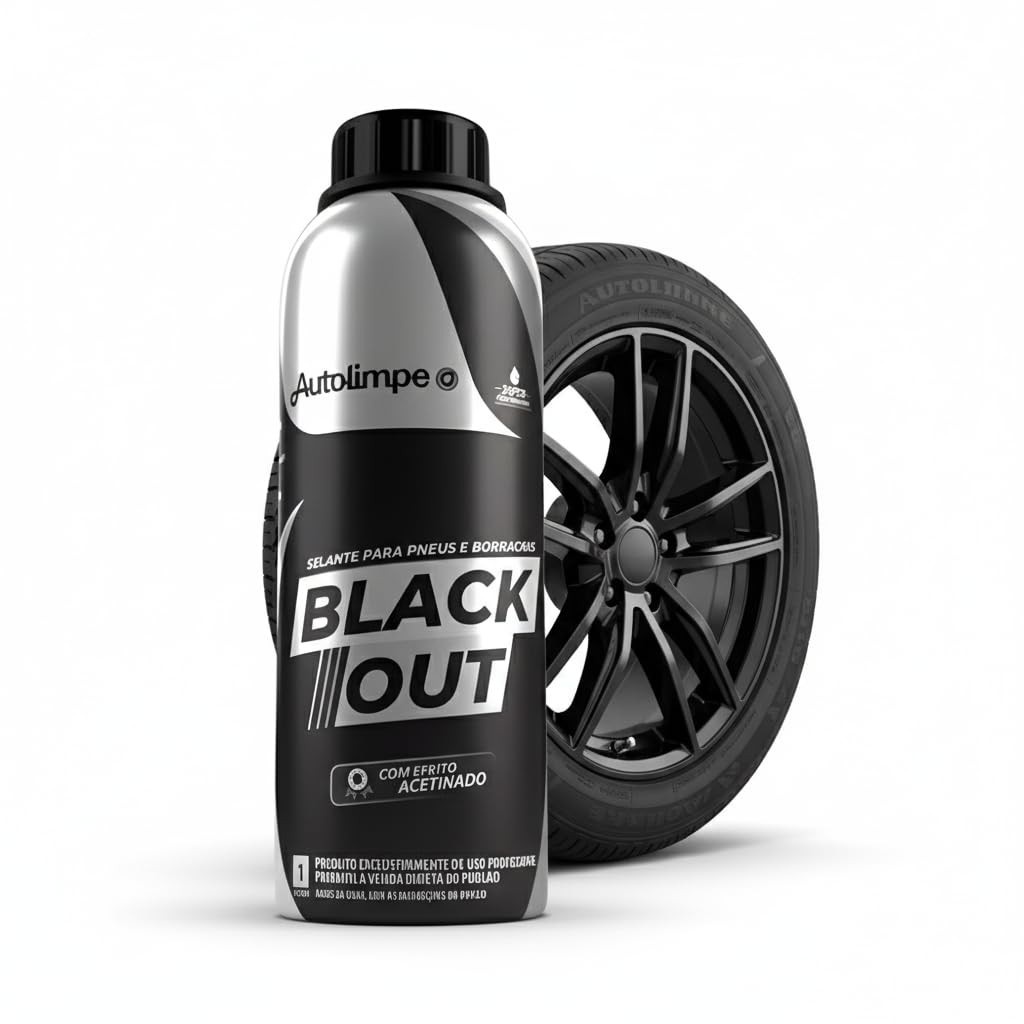 BlackOut Selante para Pneus e Borrachas 1L: Efeito Acetinado e Proteção Duradoura