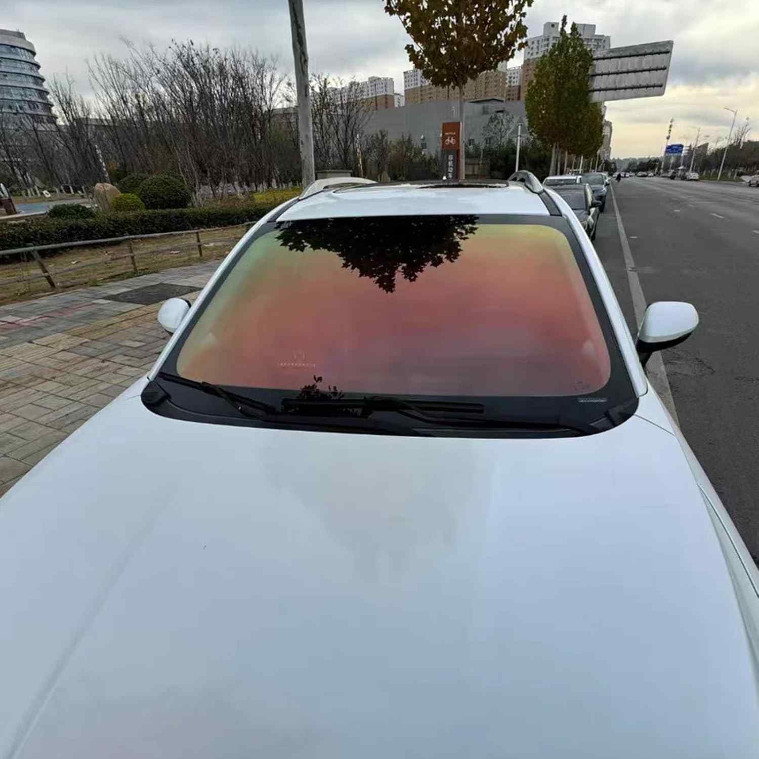 Sunset Orange Red Window Tint VLT 78% - Película Automotiva Cerâmica Camaleão com Efeito Chromatic