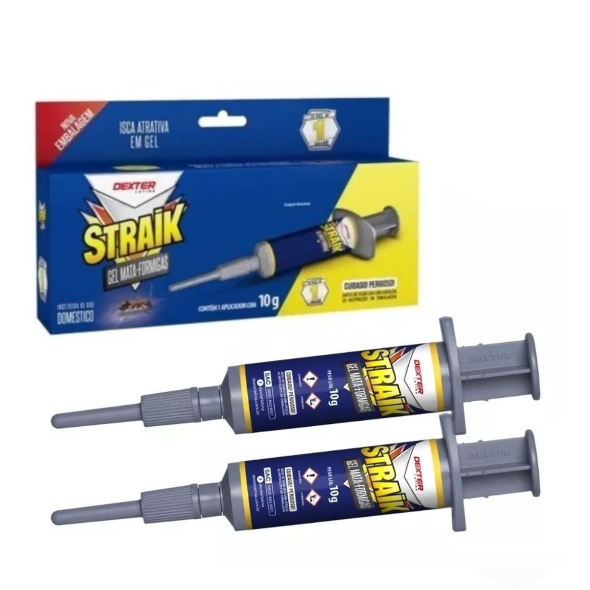 Veneno para Formiga Gel Straik Dexter Latina - Eficácia em 72 Horas, Kit com 2 Unidades