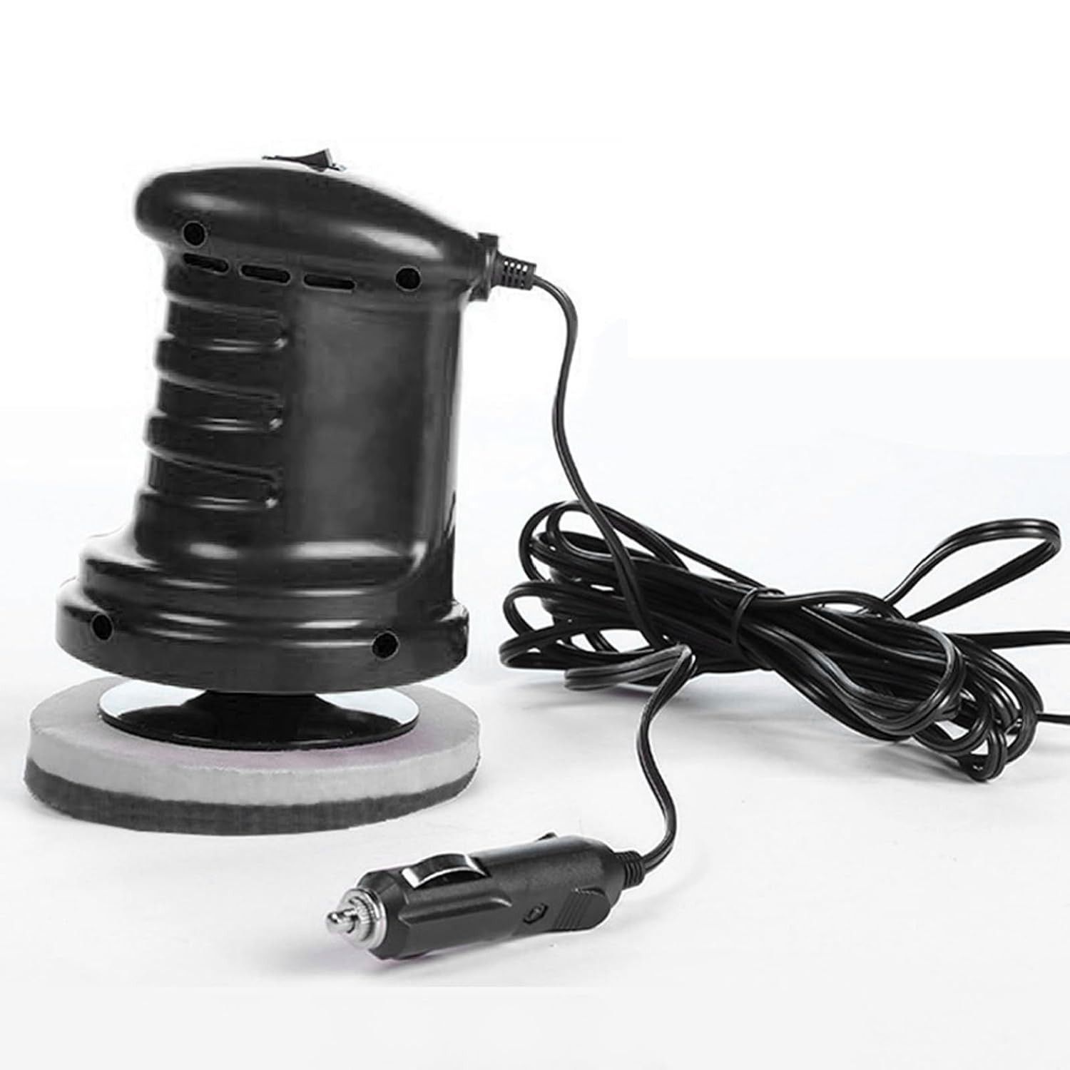 Mini Caring Máquina de Enceramento 12V - Polimento de Alta Eficiência, Removedor de Arranhões Portátil para Carros, Motos e Barcos (Preto)