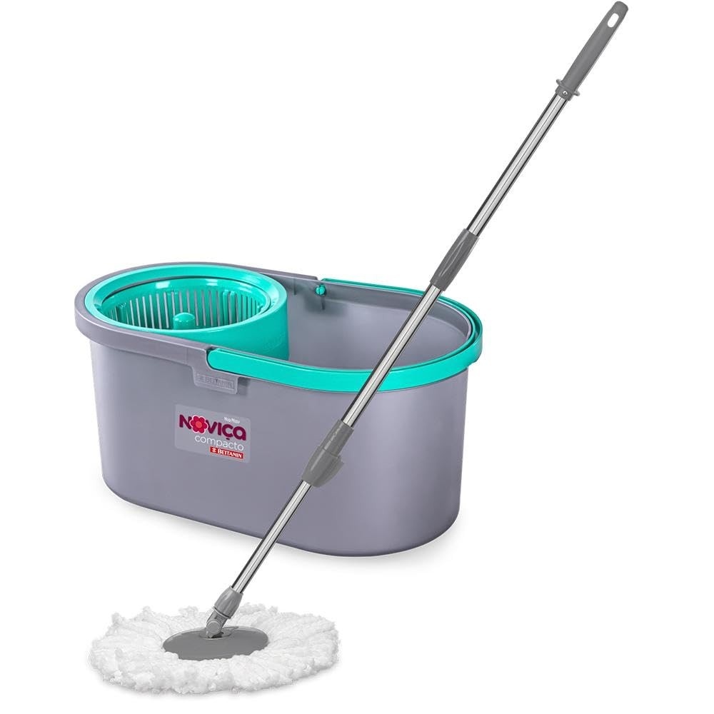 Noviça Mop Balde Compacto 10L com Torção e Microfibra - Sistema de Limpeza Eficiente