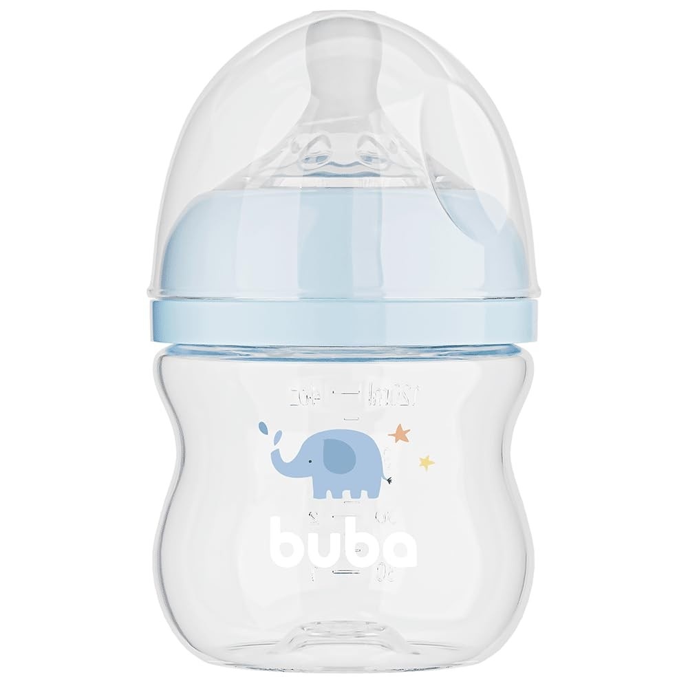 Mamadeira Easy Flow Elefante Azul 120ml - Sistema Anticólico BPA Free da Buba
