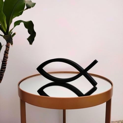Estatueta Peixe Decorativo com Simbolismo Religioso - Design Elegante para Casa e Ambientes Sagrados