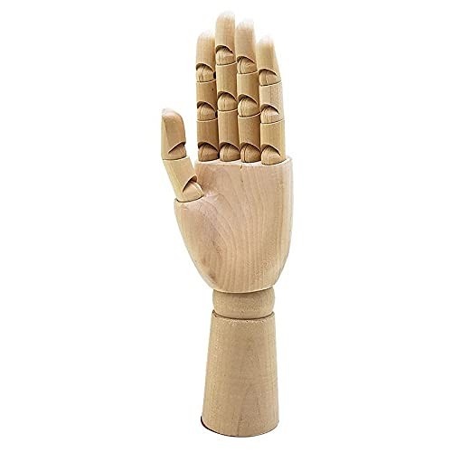 Mão Manequim Articulada de Madeira 30 cm - Esquerda | Decoração Elegante e Funcional