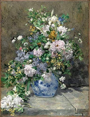 Buquê de Primavera de Renoir - Tela Canvas 50x65 - Arte de Museu para Decoração Elegante